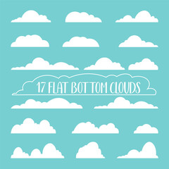 Minimal Flat Clouds Vector Collection – 17 Cute Cloud Icons for Weather or UI Design