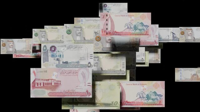 Bahrain dinars banknotes background