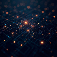 Vast AI-controlled autonomous data storage grid, rows of symmetrical black and silver servers, blinking status lights, viewed from high angle, foggy digital environment, no people
