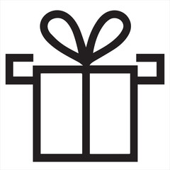 Silhouette Style Vector Gift Box Logo Design &ndash; Present Icon for Holiday Packaging, Birthday Celebrations, Online Store Branding, Festive Promotions, E-Commerce Graphics, and Event Marketing Materials