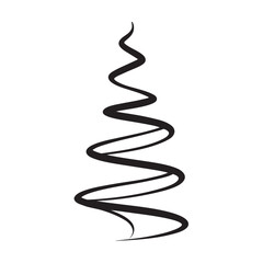 Christmas Tree With Ribbons Wrapped Around