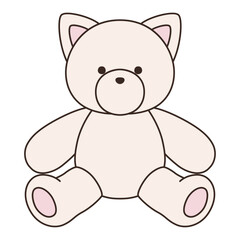 かわいい猫のぬいぐるみのベクターイラスト。ねこ、アイコン、動物