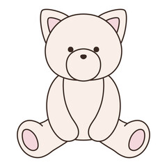 かわいい猫のぬいぐるみのベクターイラスト。ねこ、アイコン、動物