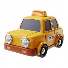 : 3D Orange Cartoon Car – Transportation Vehicle Icon