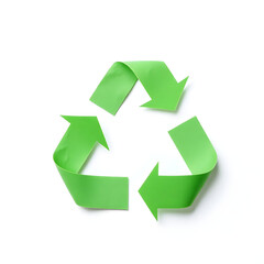 Obraz premium Green recycle symbol promoting environmental awareness and sustainable practices