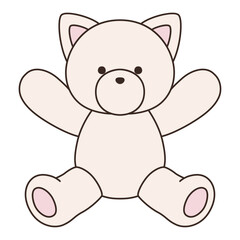 かわいい猫のぬいぐるみのベクターイラスト。ねこ、アイコン、動物