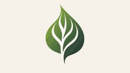 Fototapeta premium Abstract stylized green leaf design, gradient, nature symbol, eco-friendly logo.