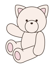 かわいい猫のぬいぐるみのベクターイラスト。ねこ、アイコン、動物