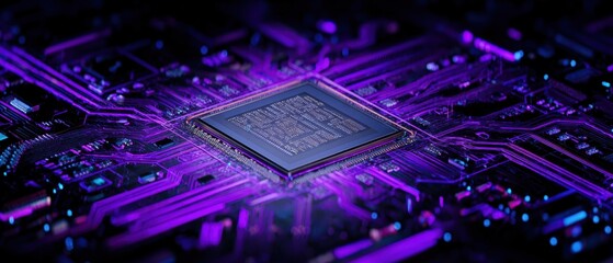 The Vibrant Microchip Illuminating the Future of Technology and Computing