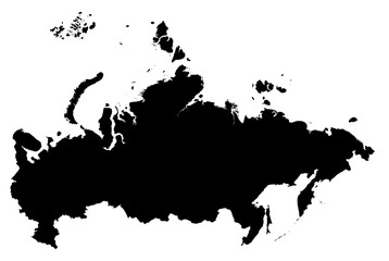 Black Silhouette Russia Map Europe Country