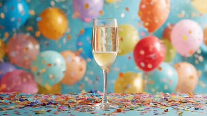 Celebrate with colorful balloons and festive drinks at the party - Powered by Adobe