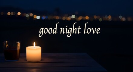 Candlelight Night Scene with Drink and City Lights