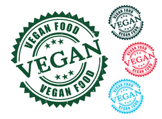 Vegan Food Product Stamp Bundle, Grunge Style Natural Food Icons  