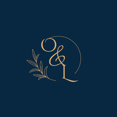OL Initial Wedding Monogram Logo with Minimalistic Style