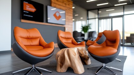 Corporate innovation hub featuring modern design, high-tech gadgets, and collaborative spaces for creativity and teamwork