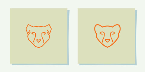 Cheetah head outline logo, cheetah logo with abstract design