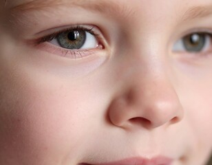 Obraz premium Close-up of a child's face. Focused on eyes and nose