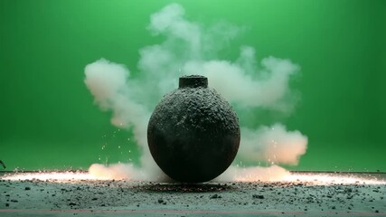Explosive reaction with a large round object in a controlled setting