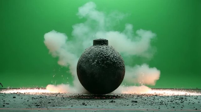 Explosive reaction with a large round object in a controlled setting