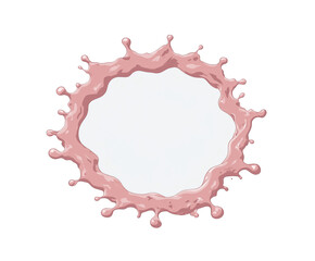 Obraz premium A dynamic and detailed splash of soft pink liquid, captured mid-motion. The splash radiates outwards with droplets scattering from a central pool of liquid.