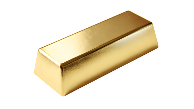 Gold Bar, isolated on transparent background