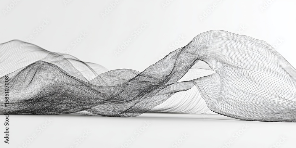 Aufkleber subtle depth delicate gray textile creates ethereal curves and soft gradients in minimalist art
