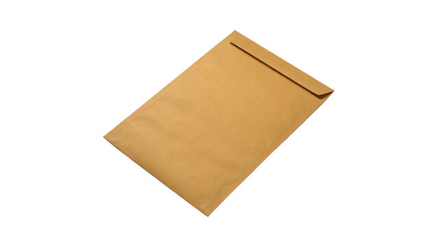 large a4 blank brown envelope isolated on transparent background	