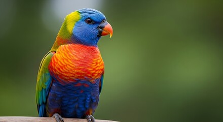 Naklejka premium Colorful Parrot Perching on Branch in Natural Habitat