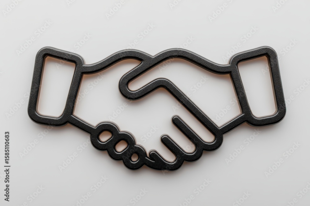 Poster creative hand gesture symbolizing partnership and collaboration represented by an artistic graphic o