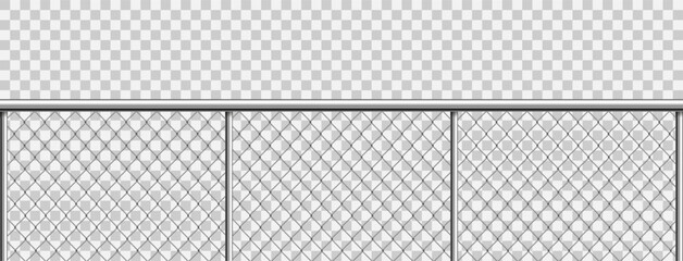 Vector Chain Link Fence on Transparent Background – Realistic Security Mesh