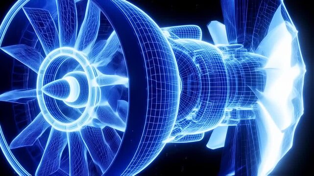 Airplane engine wireframe design