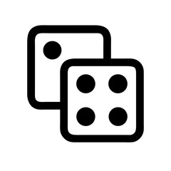 Two dices on white background representing chance and risk. These dices show luck, games, and decision making.
