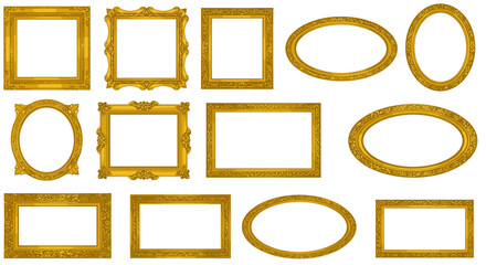 Elegant collection of ornate gold frames for art or photo display