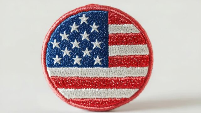 A small red, white and blue American flag patch