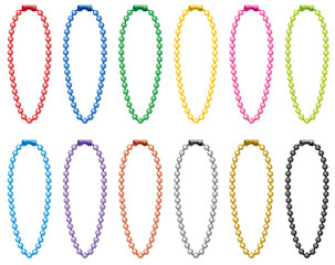 カラフルでシンプルなボールチェーンのベクターアイコンイラストセット(Colorful and Simple Ball Chain Vector Icon Illustration Set)