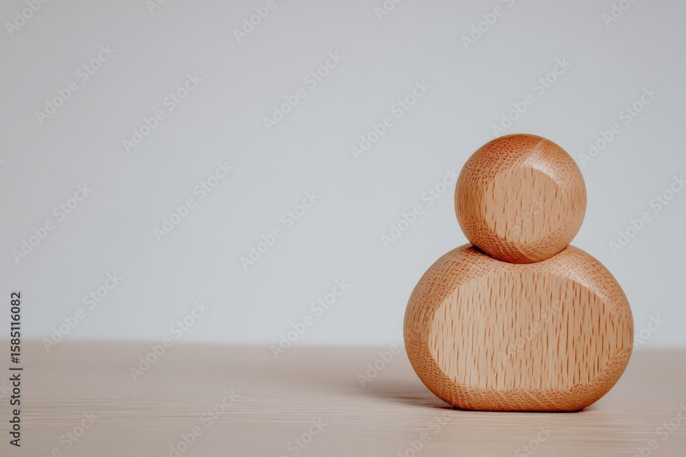 Fototapete wooden figure symbolizing human connection radiating simplicity and warmth in a minimalist setting c