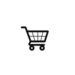Simple black and white shopping cart illustration, modern design concept