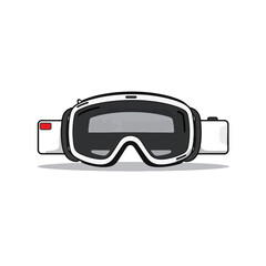 Sleek minimalist ski goggles in black and white design, winter sports