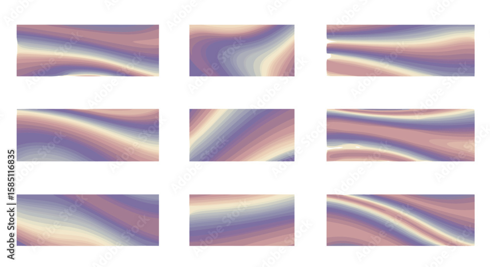 Poster abstract soft gradient background collection with smooth wave patterns