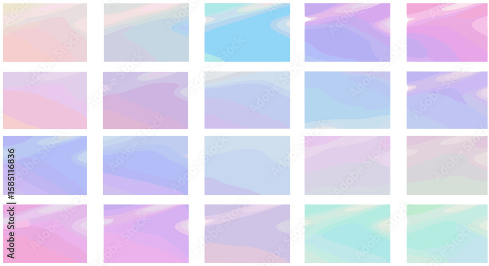 Poster pastel gradient background collection with soft blurred colors for modern design projects