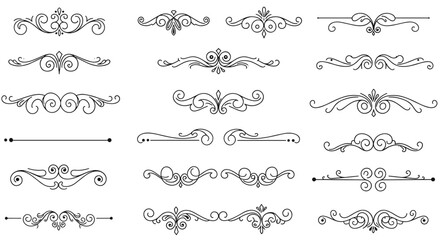 Elegant swirl dividers and borders set for decorative design projects