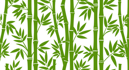 Lush green bamboo pattern design with seamless nature background