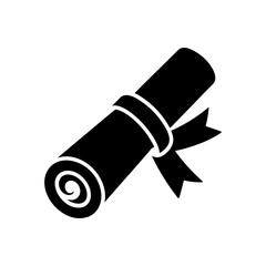 Rolled and tied certificate scroll silhouette representing achievement or honor