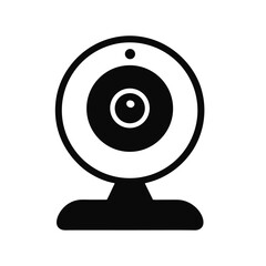 webcam silhouette icon, vector symbol for video communication, online meetings, and digital surveillance