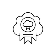 Medal featured badge in clean line art style for academic or athletic excellence