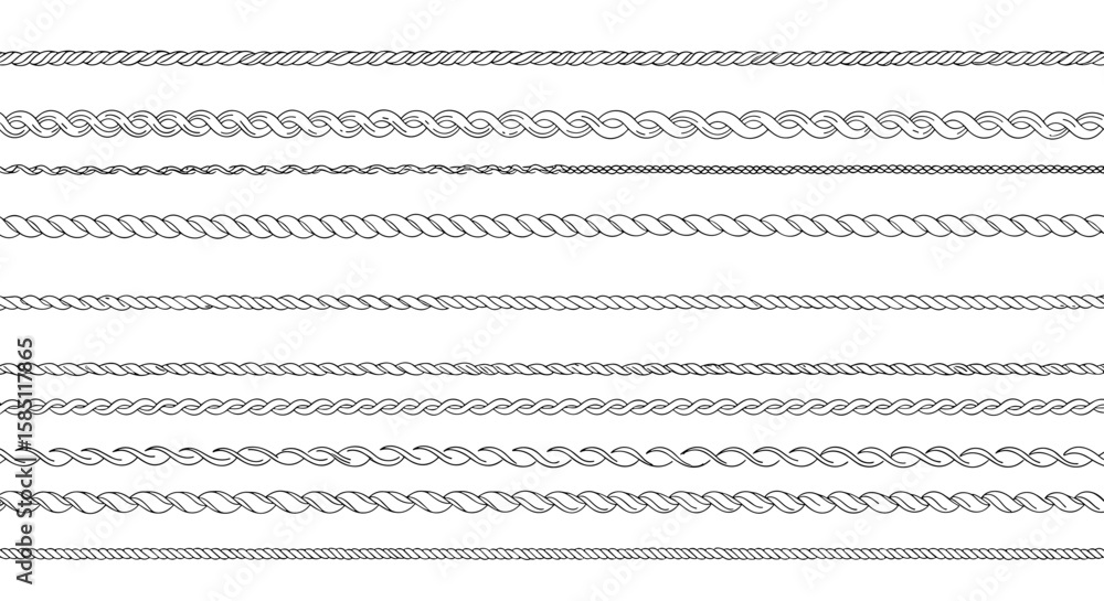 Poster intricate seamless pattern of decorative rope borders and lines