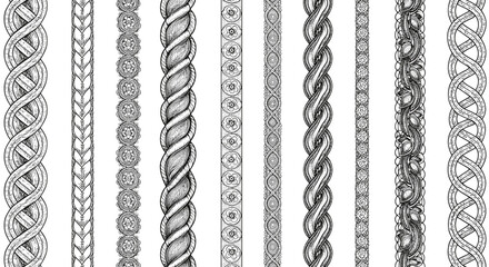 Intricate ornamental borders: vintage hand drawn decorative patterns