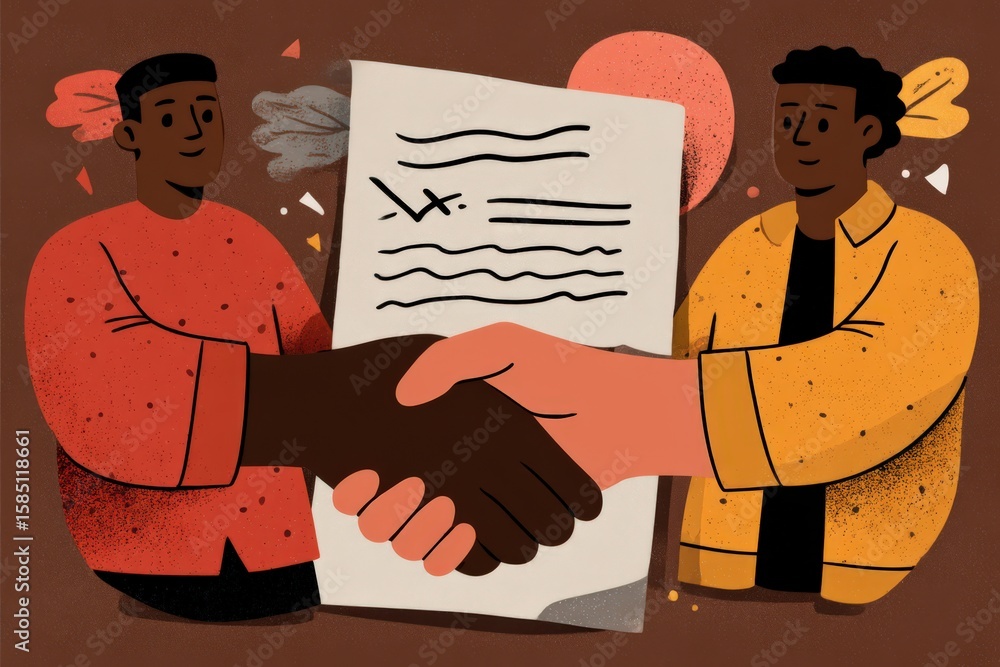 Aufkleber two businessmen shaking hands over a successful contract agreement captured with an artistic touch r