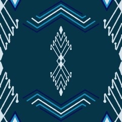 Ethnic ikat seamless pattern in tribal. Geometric ethnic ornament print. Ikat pattern style. Design for background, carpet, wallpaper, clothing, wrapping, batik, fabric, Vector, illustration