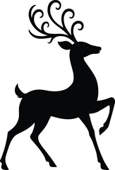 Christmas Reindeer Silhouette – Vector Illustration